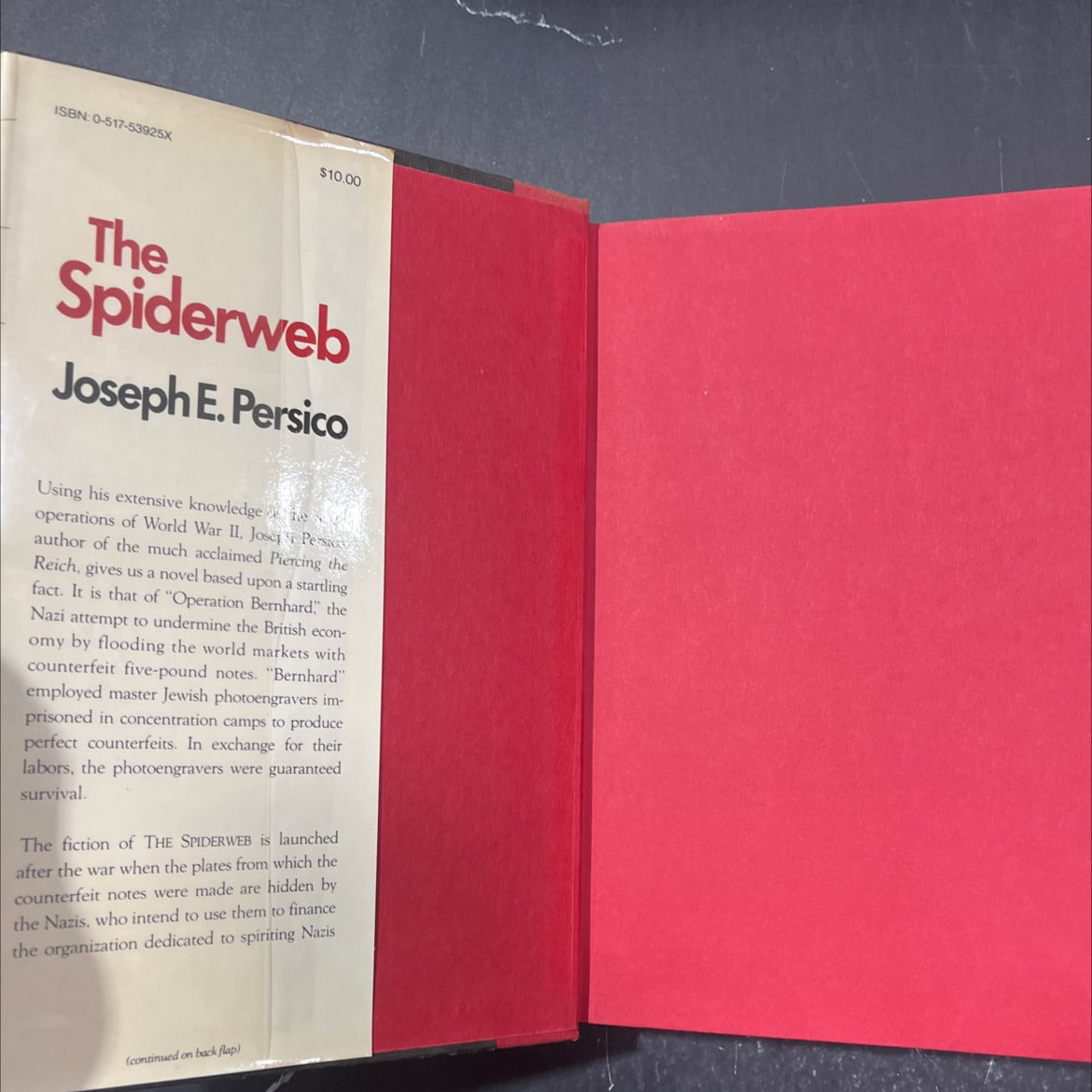 the spiderweb book, by Joseph E. Persico, 1979 Hardcover image 4