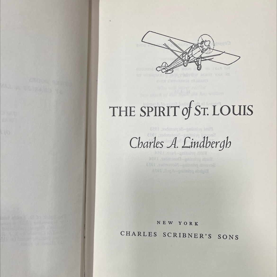 the spirit of st. louis book, by charles a. lindbergh, 1954 Hardcover image 2