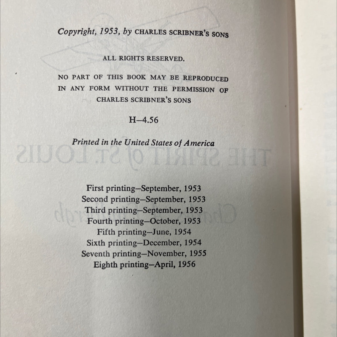 the spirit of st. louis book, by charles a. lindbergh, 1954 Hardcover image 3
