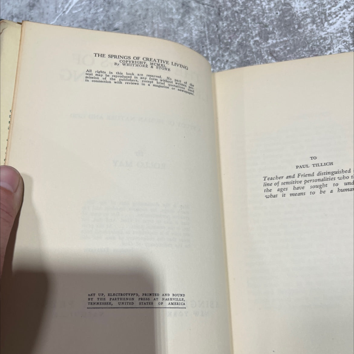 the springs of creative living book, by rollo may, 1940 Hardcover image 3