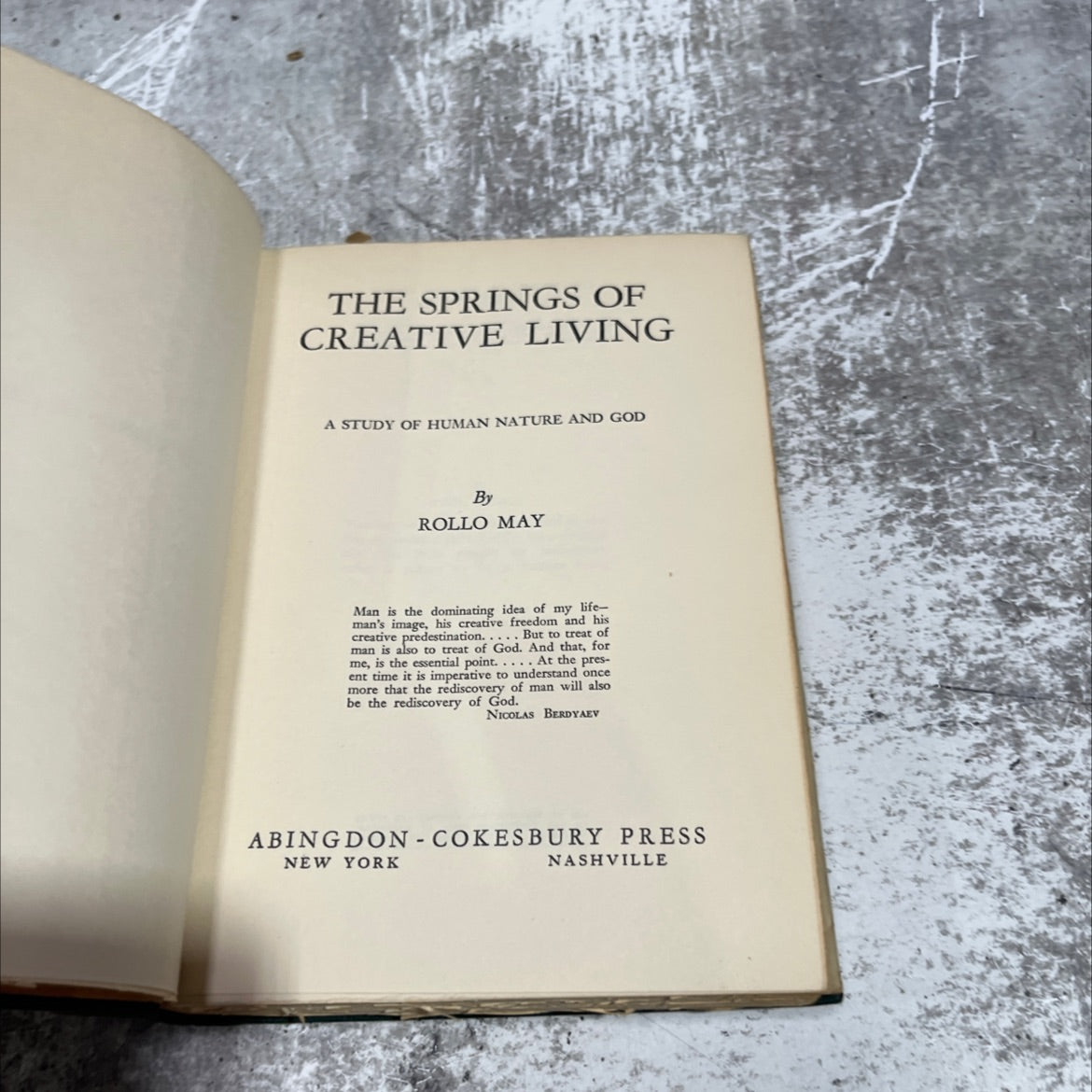 the springs of creative living book, by rollo may, 1940 Hardcover image 2