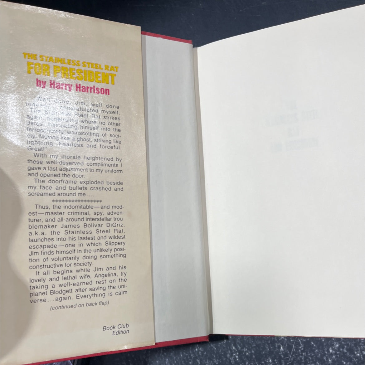 the stainless steel rat for president book, by Harry Harrison, 1982 Hardcover image 4