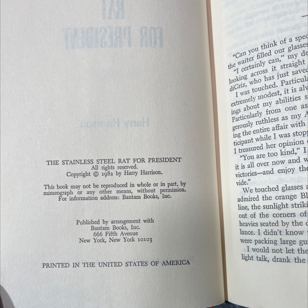 the stainless steel rat for president book, by Harry Harrison, 1982 Hardcover image 3