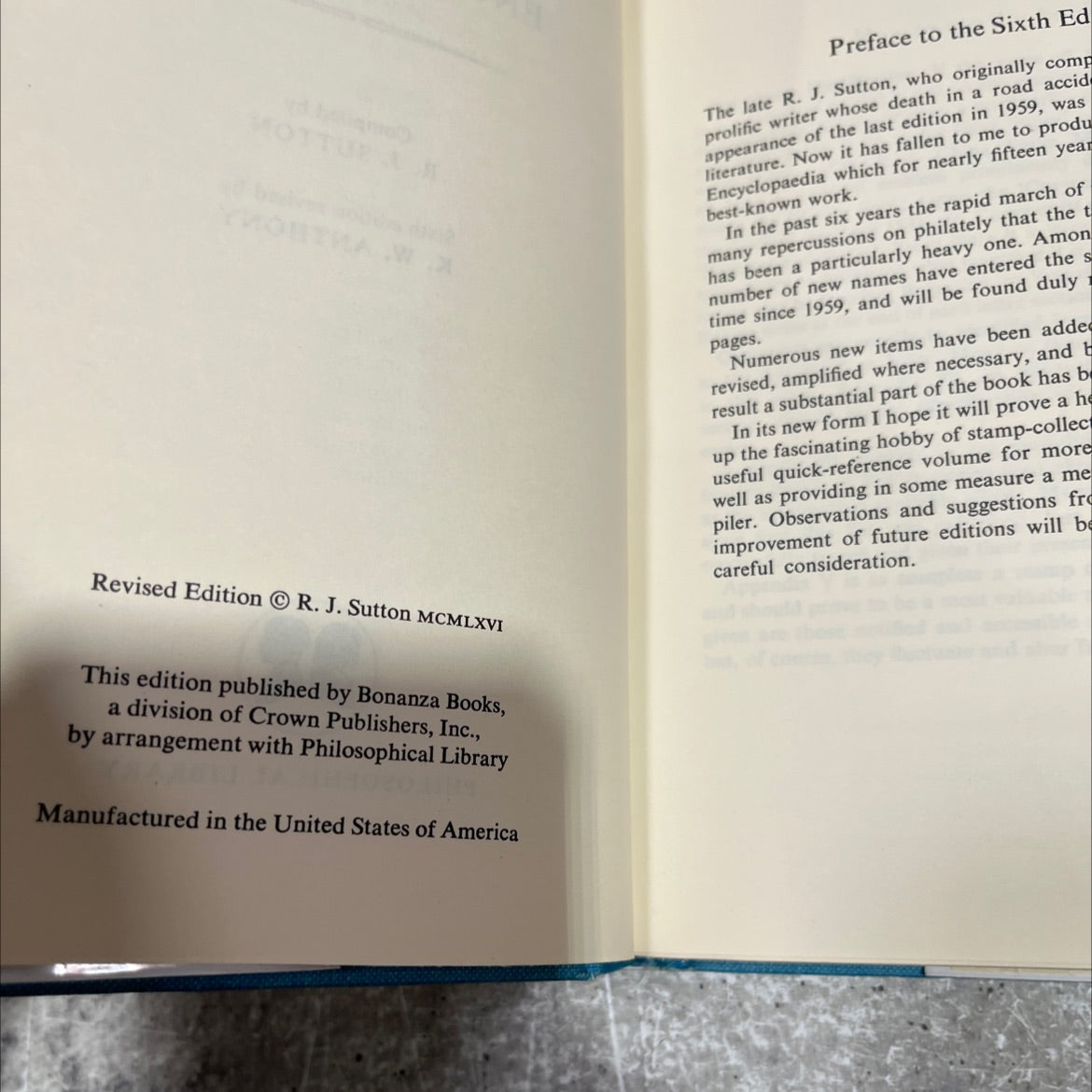 the stamp collector's encyclopaedia book, by r. j. sutton, 1966 Hardcover image 3