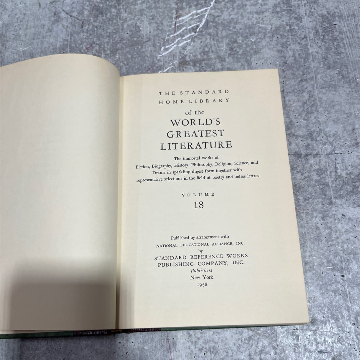 the standard home library of the world's greatest literature book, by unknown, 1958 Hardcover image 2
