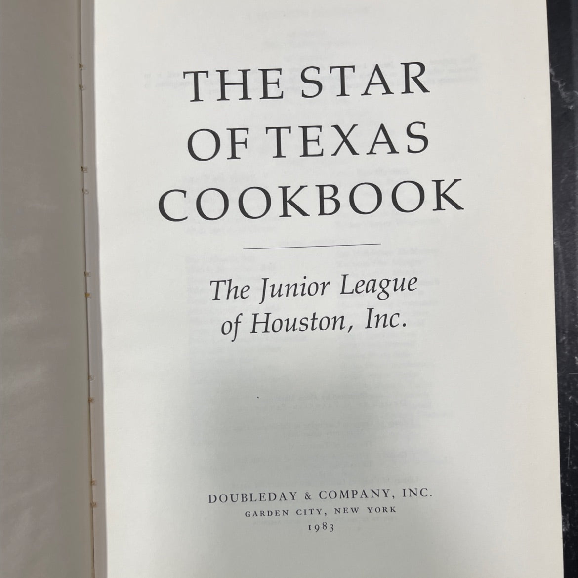 the star of texas cookbook book, by the junior league of houston, inc., 1983 Hardcover image 2