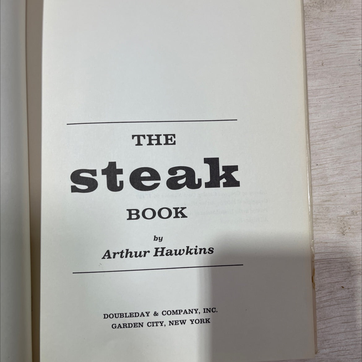 the steak book book, by Arthur Hawkins, 1966 Hardcover, Vintage, Heavily Used image 2