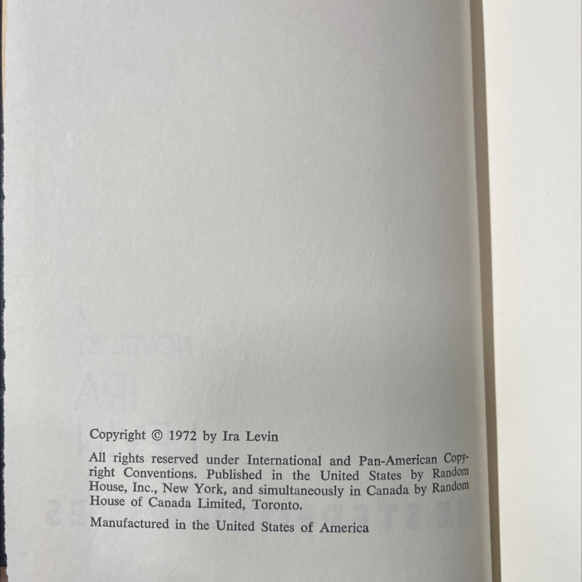 the stepford wives book, by ira levin, 1972 Hardcover image 3