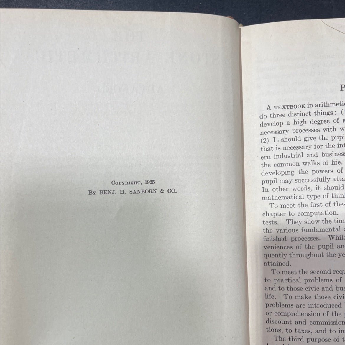the stone arithmetic advanced book, by john c. stone, 1930 Hardcover image 3