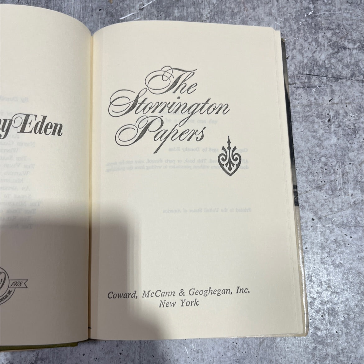 the storrington papers book, by dorothy eden, 1978 Hardcover image 2