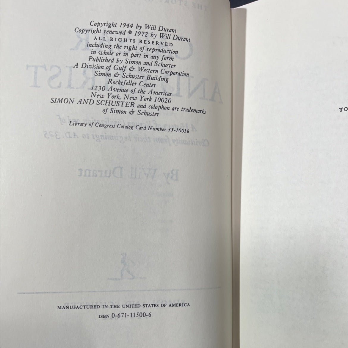 the story of civilization: 3 caesar and christ book, by Will Durant, 1972 Hardcover image 3