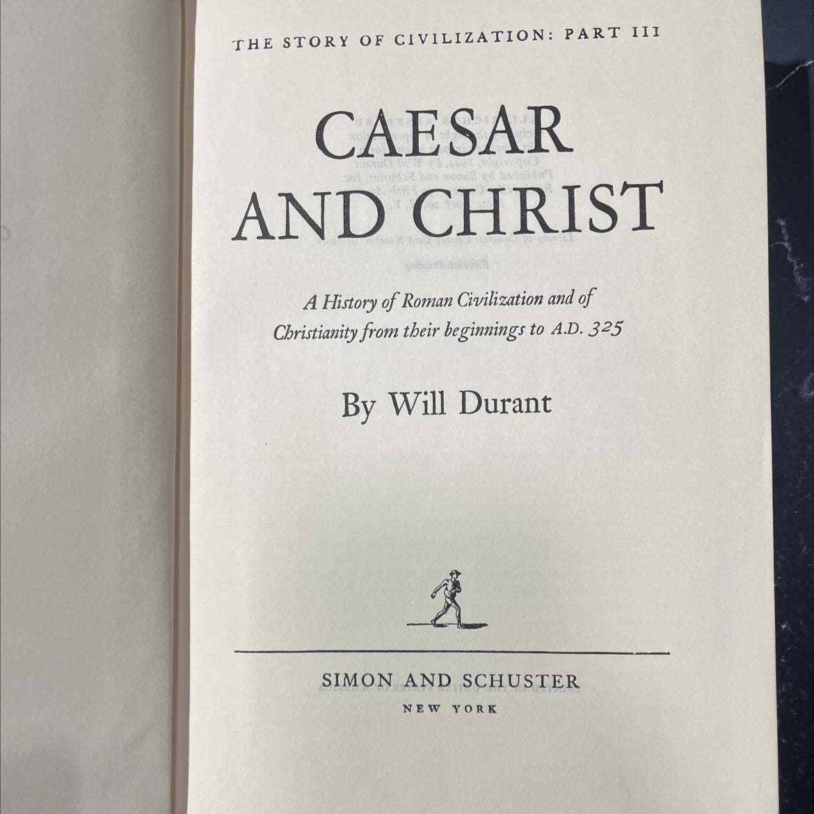 the story of civilization: part iii caesar and christ book, by Will Durant, 1944 Hardcover image 2