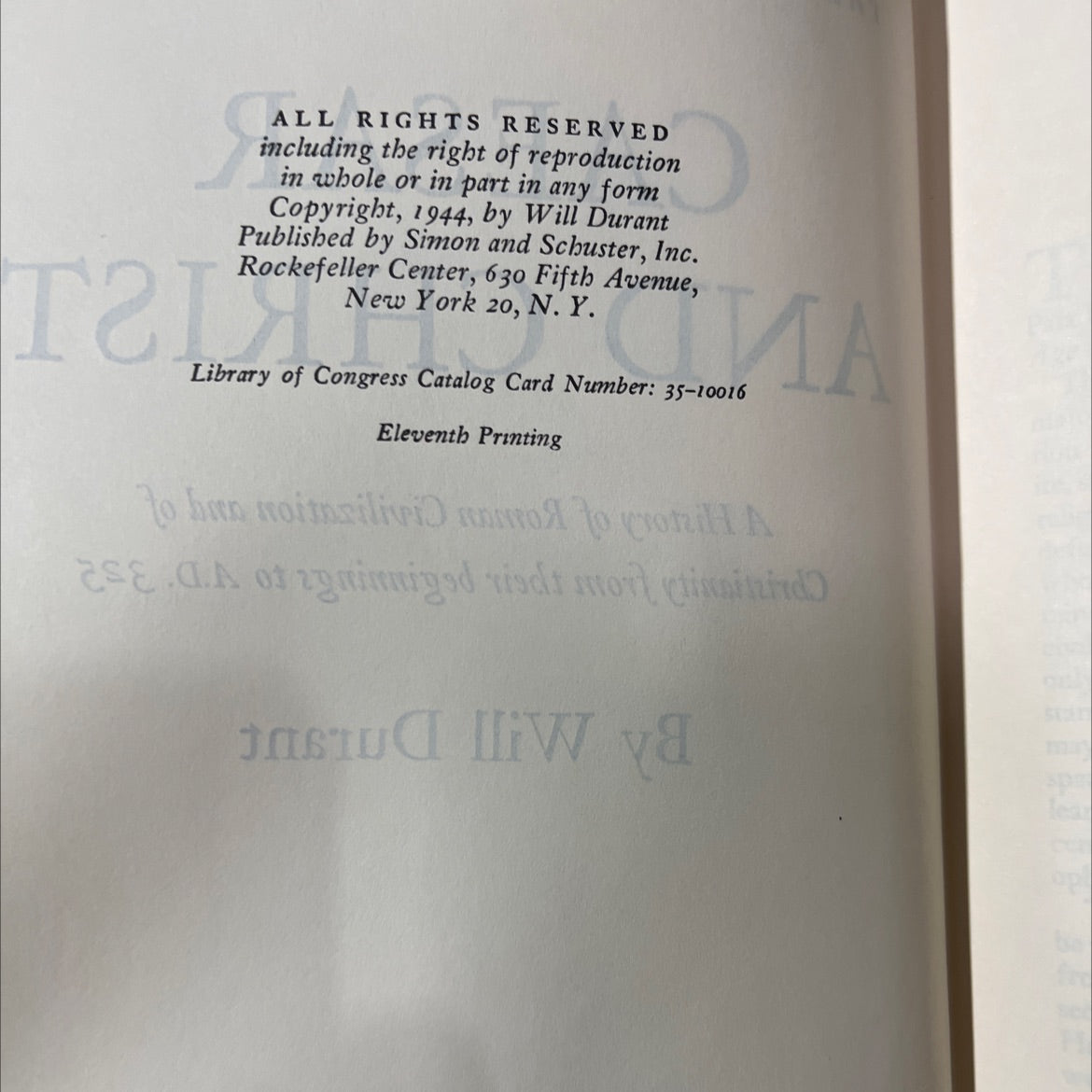 the story of civilization: part iii caesar and christ book, by Will Durant, 1944 Hardcover image 3