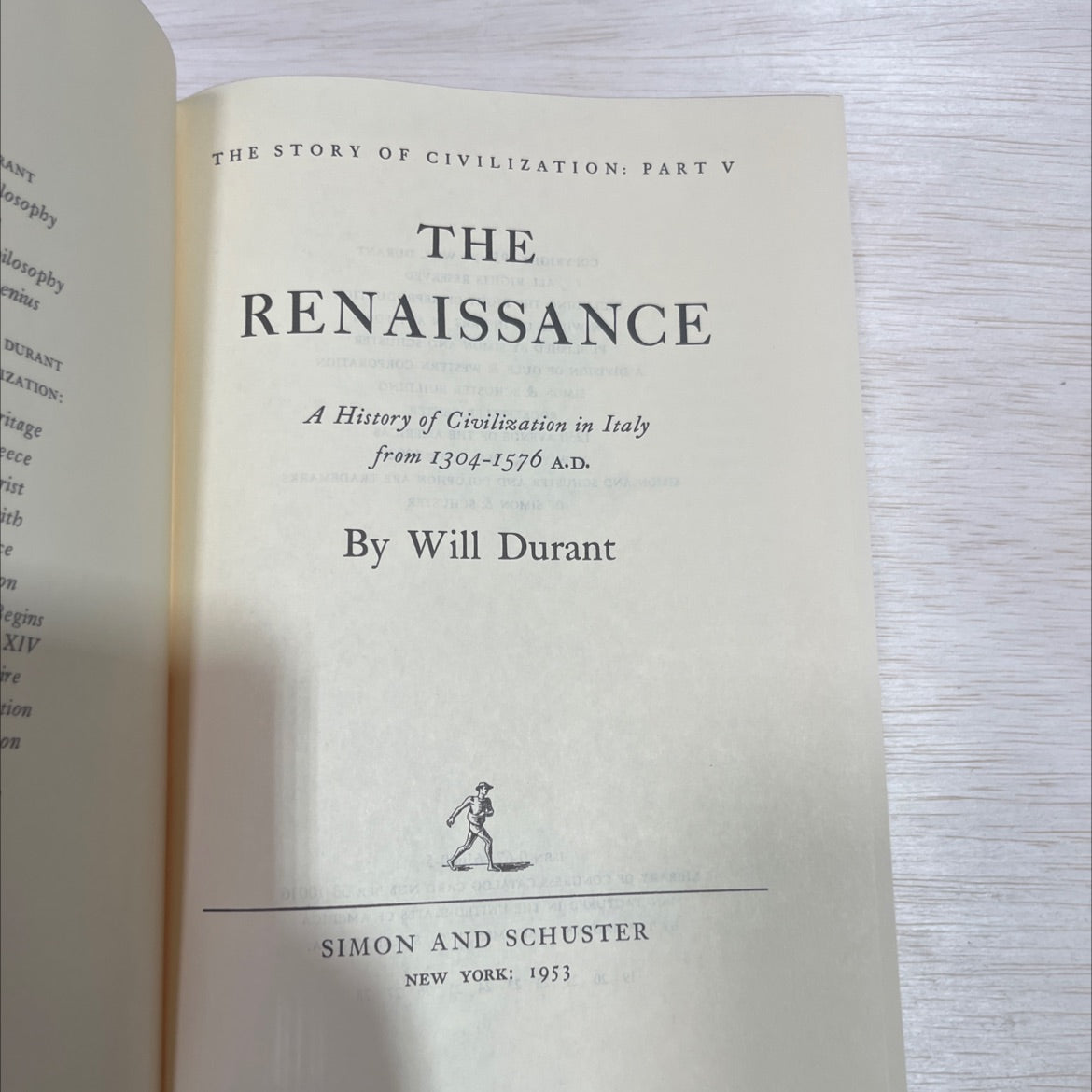 the story of civilization: part v the renaissance book, by Will Durant, 1953 Hardcover image 2