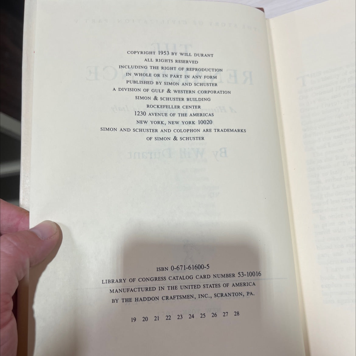 the story of civilization: part v the renaissance book, by Will Durant, 1953 Hardcover image 3