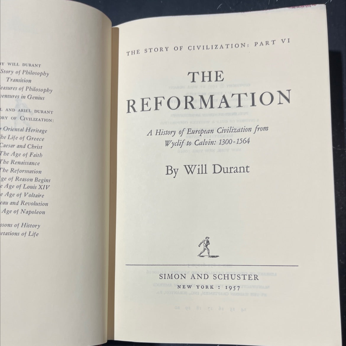the story of civilization: part vi the reformation book, by will durant, 1957 Hardcover image 2