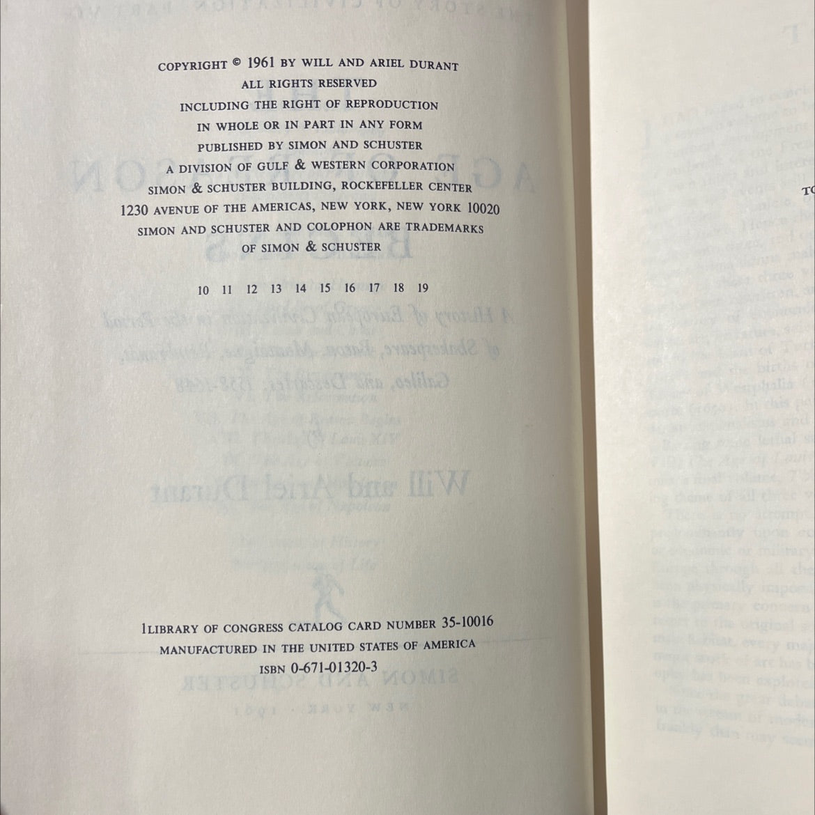 the story of civilization: part vii the age of reason book, by will and ariel durant, 1961 Hardcover image 3