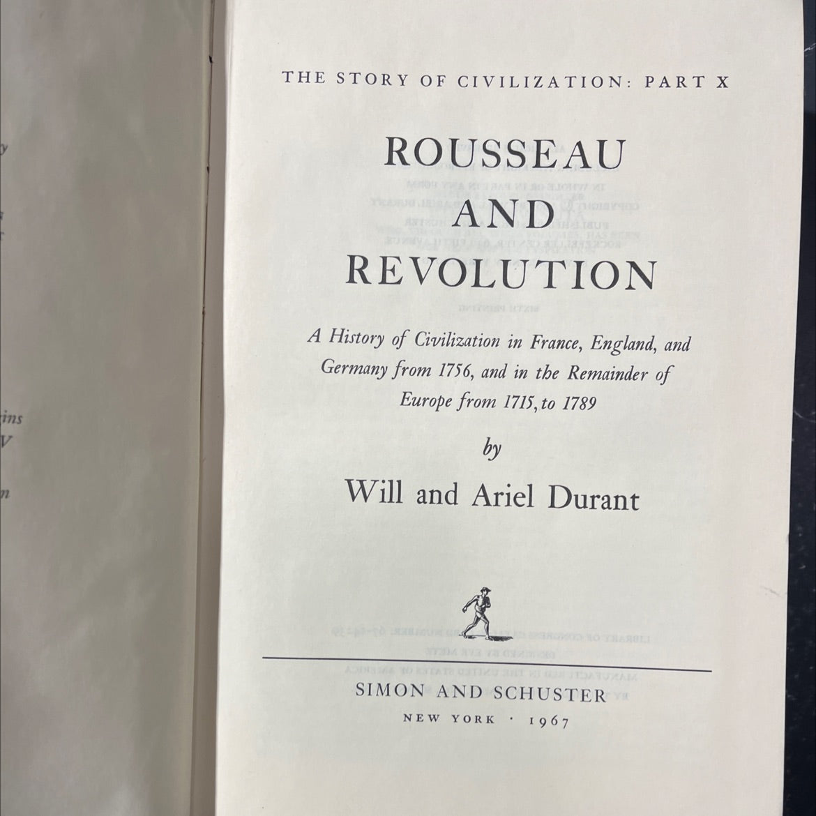 the story of civilization: part x rousseau and revolution book, by will and ariel durant, 1967 Hardcover image 2