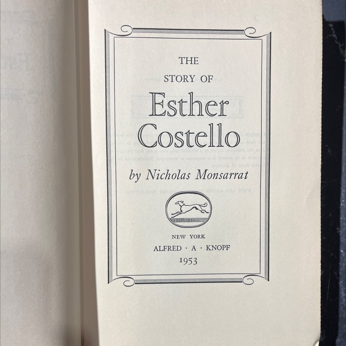 the story of esther costello book, by nicholas monsarrat, 1953 Hardcover image 2
