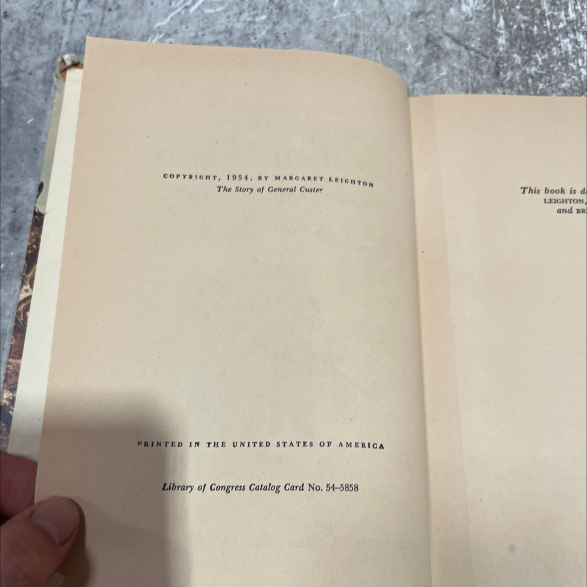 the story of general custer book, by margaret leighton, 1954 Hardcover image 3