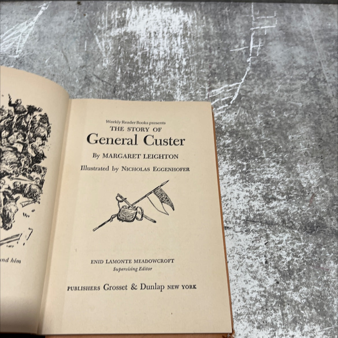 the story of general custer book, by margaret leighton, 1954 Hardcover image 2