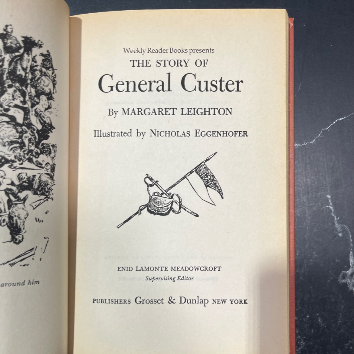 the story of general custer book, by margaret leighton, 1954 Hardcover image 2