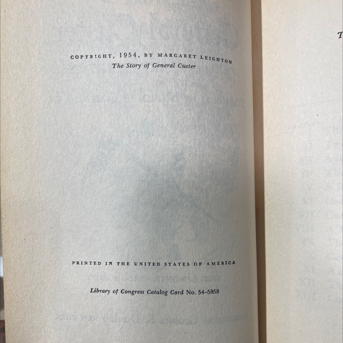 the story of general custer book, by margaret leighton, 1954 Hardcover image 3