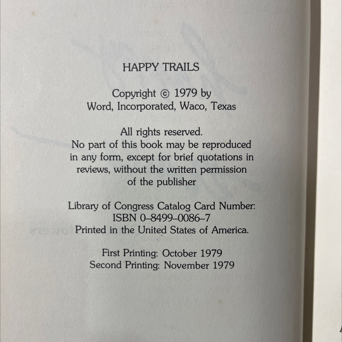 the story of roy rogers and dale evans happy trails book, by carlton stowers, 1979 Hardcover image 3