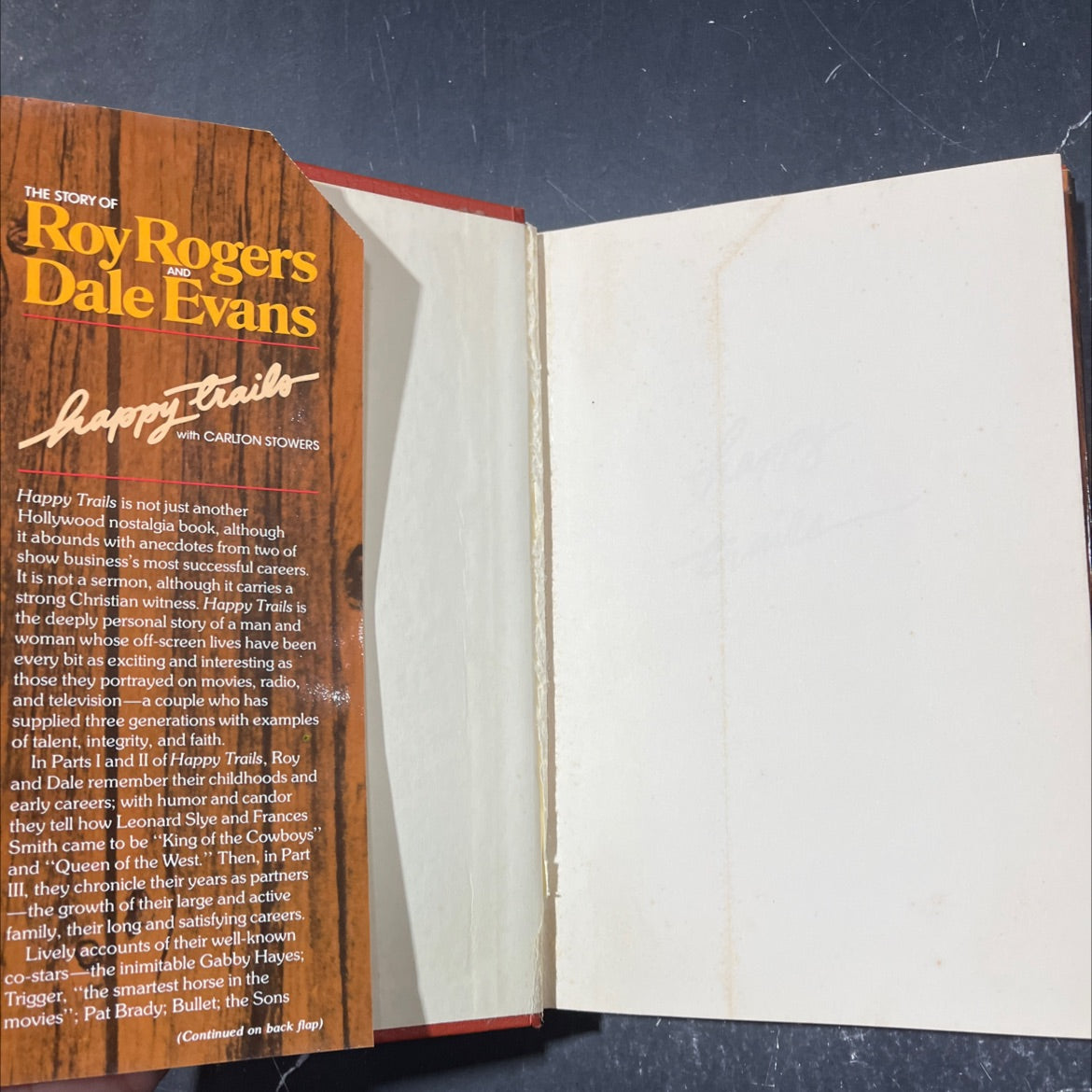 the story of roy rogers and dale evans happy trails book, by carlton stowers, 1979 Hardcover image 4