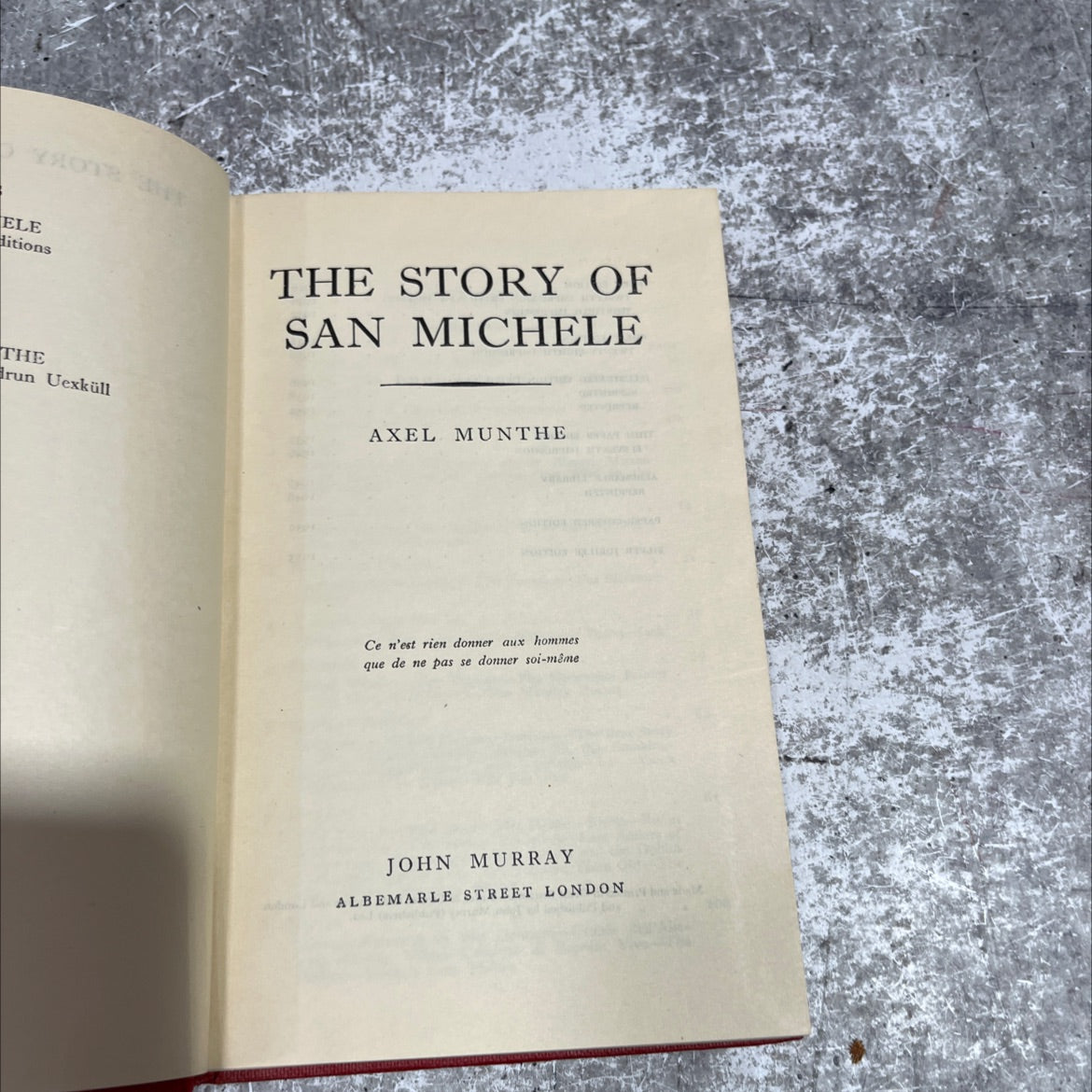 the story of san michele book, by axel munthe, 1955 Hardcover image 2