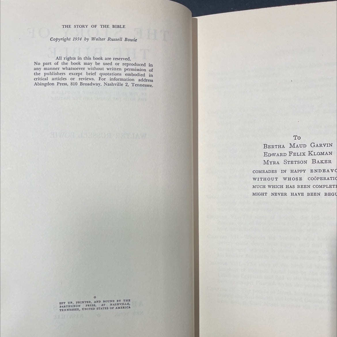 the story of the bible book, by walter russell bowie, 1934 Hardcover image 3