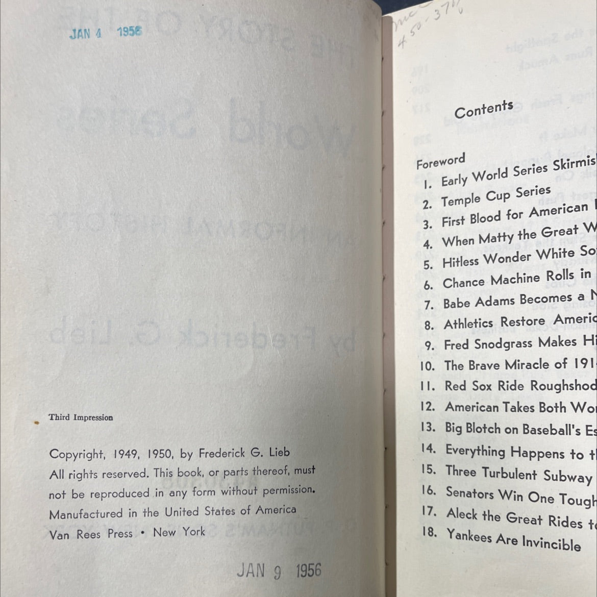 the story of the world series an informal history book, by Frederick G. Lieb, 1956 Hardcover image 3