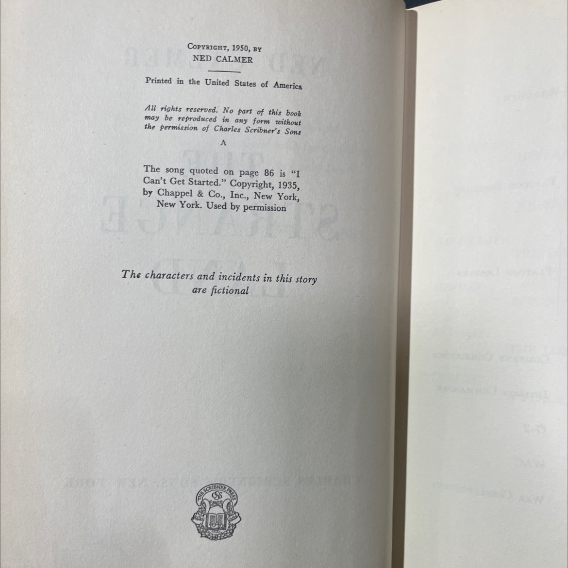 the strange land book, by ned calmer, 1950 Hardcover image 3