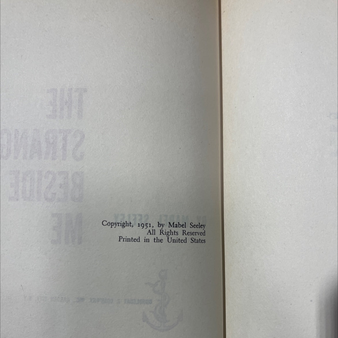 the stranger beside me book, by Mabel Seeley, unknown Hardcover image 3