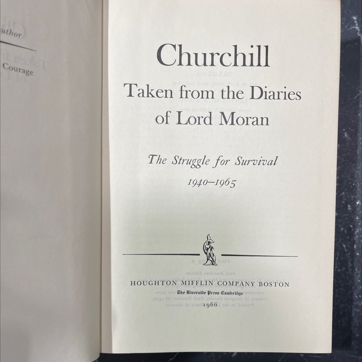 the struggle for survival book, by courage churchill, 1966 Hardcover image 2