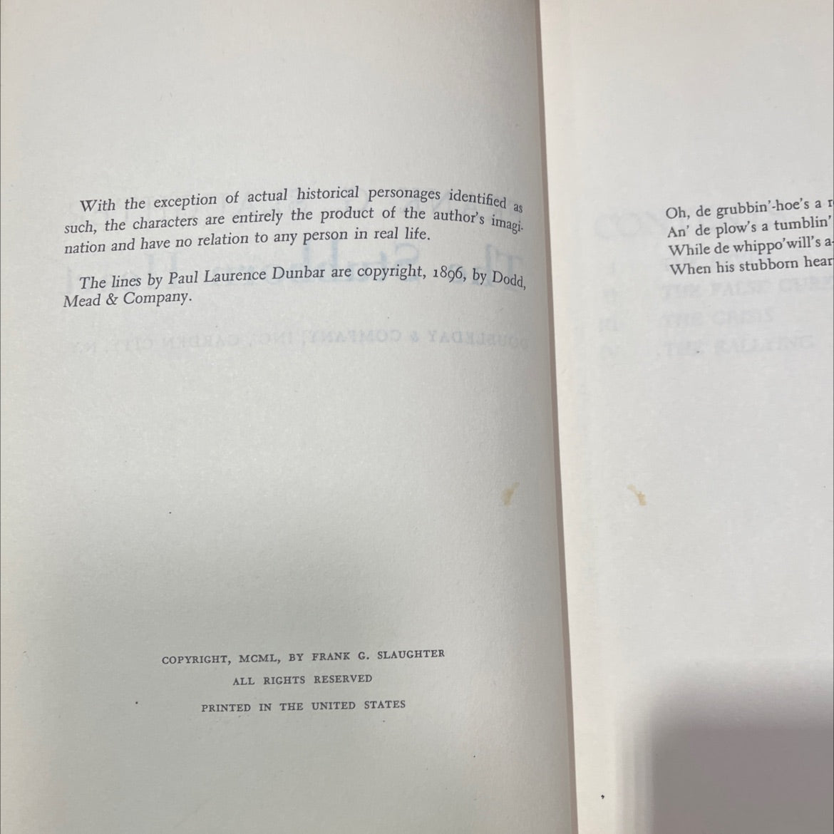 the stubborn heart book, by frank g. slaughter, 1950 Hardcover image 3