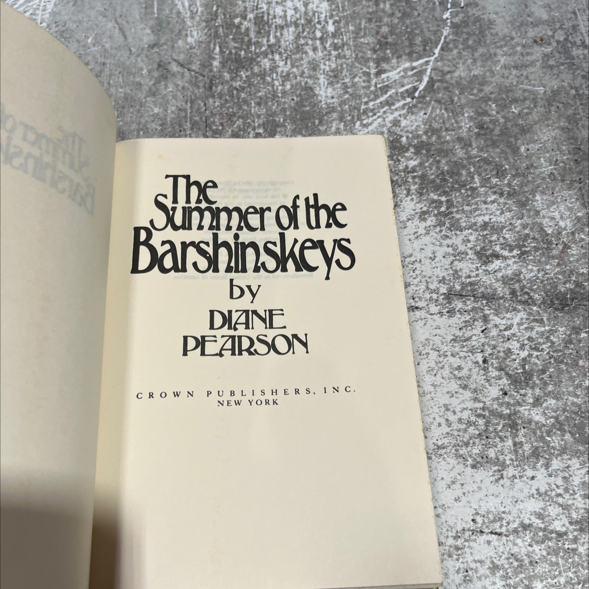 the summer of the barshinskeys book, by diane pearson, 1984 Hardcover image 2