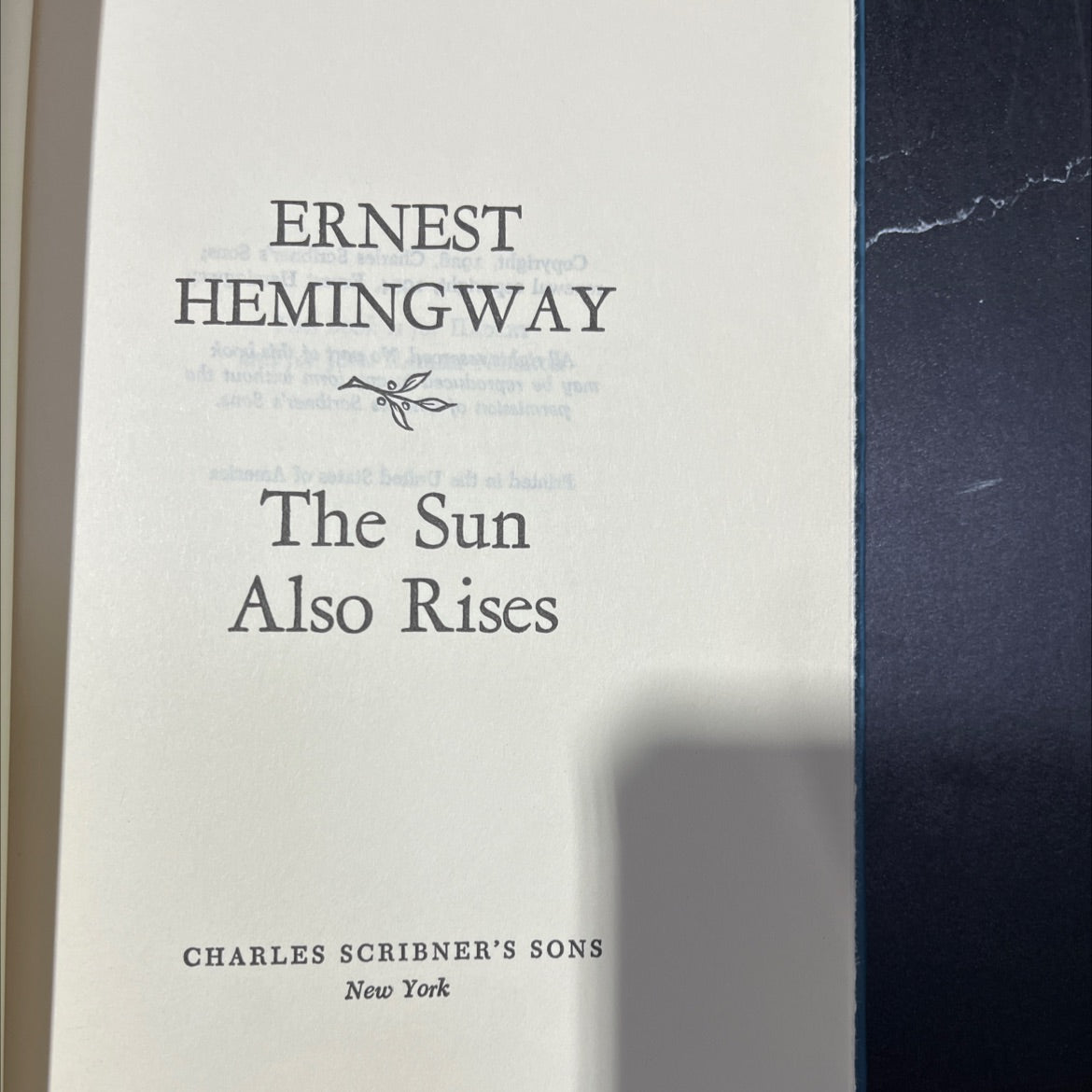 the sun also rises book, by ernest hemingway, 1954 Hardcover, Vintage image 2