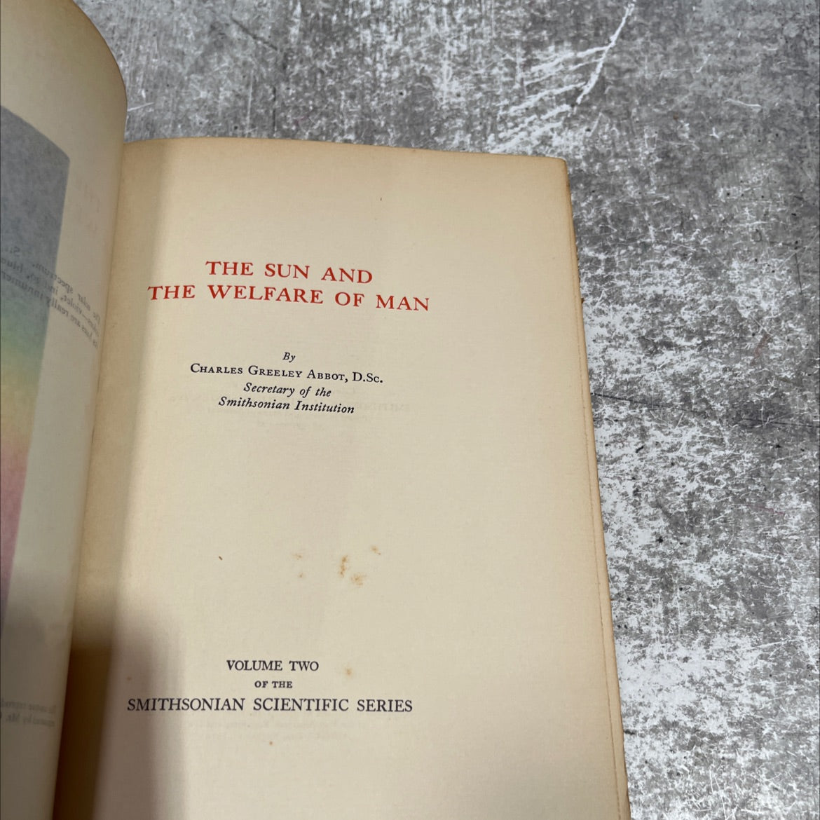 the sun and the welfare of man book, by charles greeley abbot, 1934 Hardcover image 2
