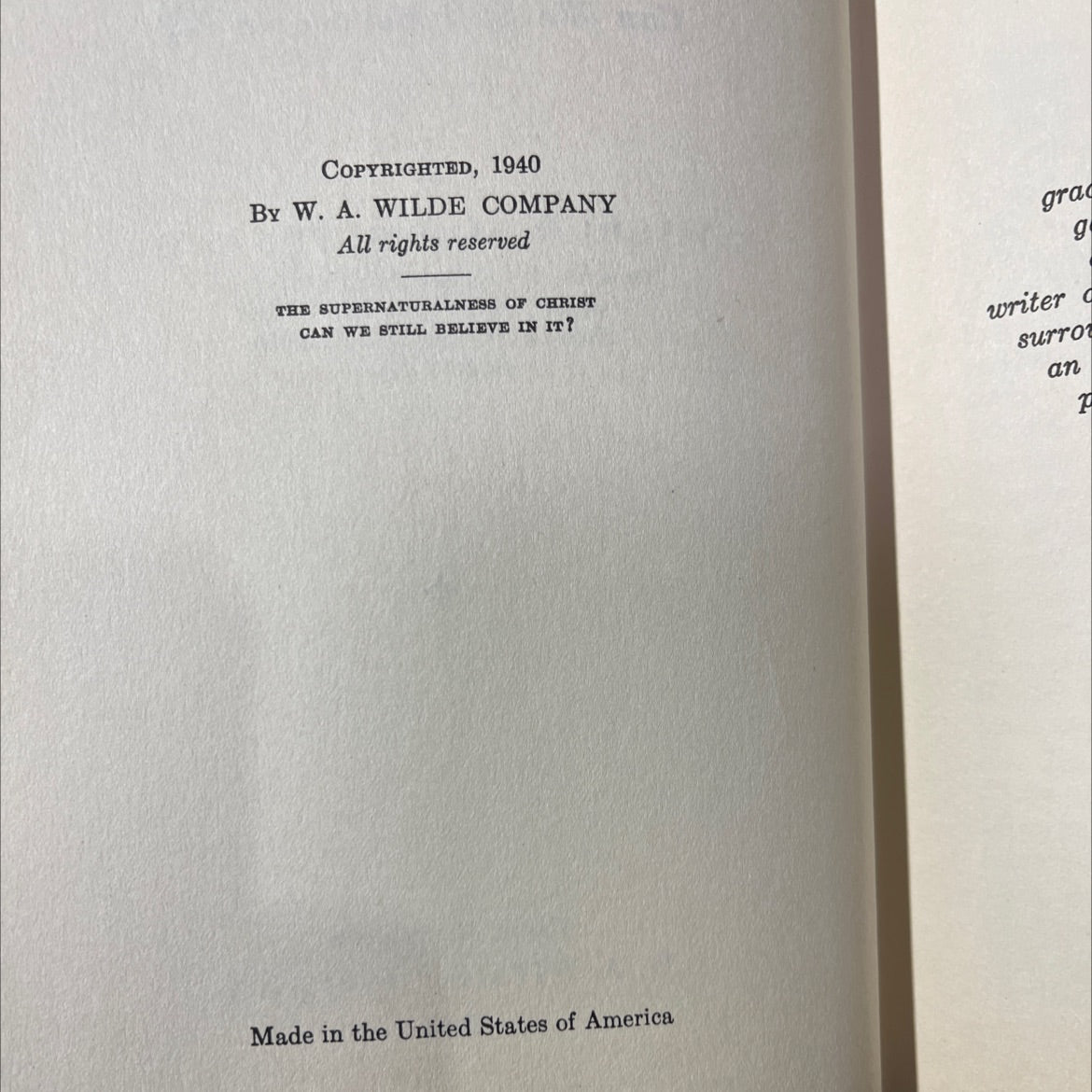the supernaturalness of christ can we still believe in it book, by wilbur m. smith, d.d., 1941 Hardcover image 3