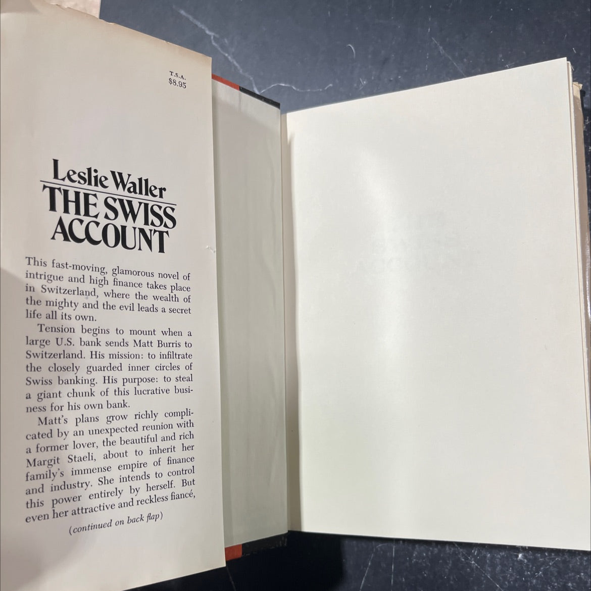 the swiss account book, by Leslie Waller, 1976 Hardcover image 4