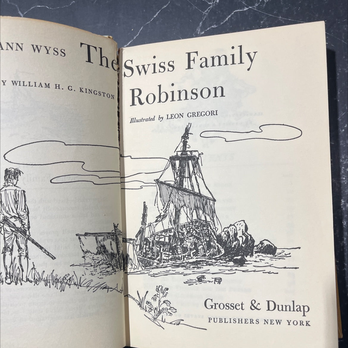 the swiss family robinson book, by william h. g. kingston, 1963 Hardcover image 2