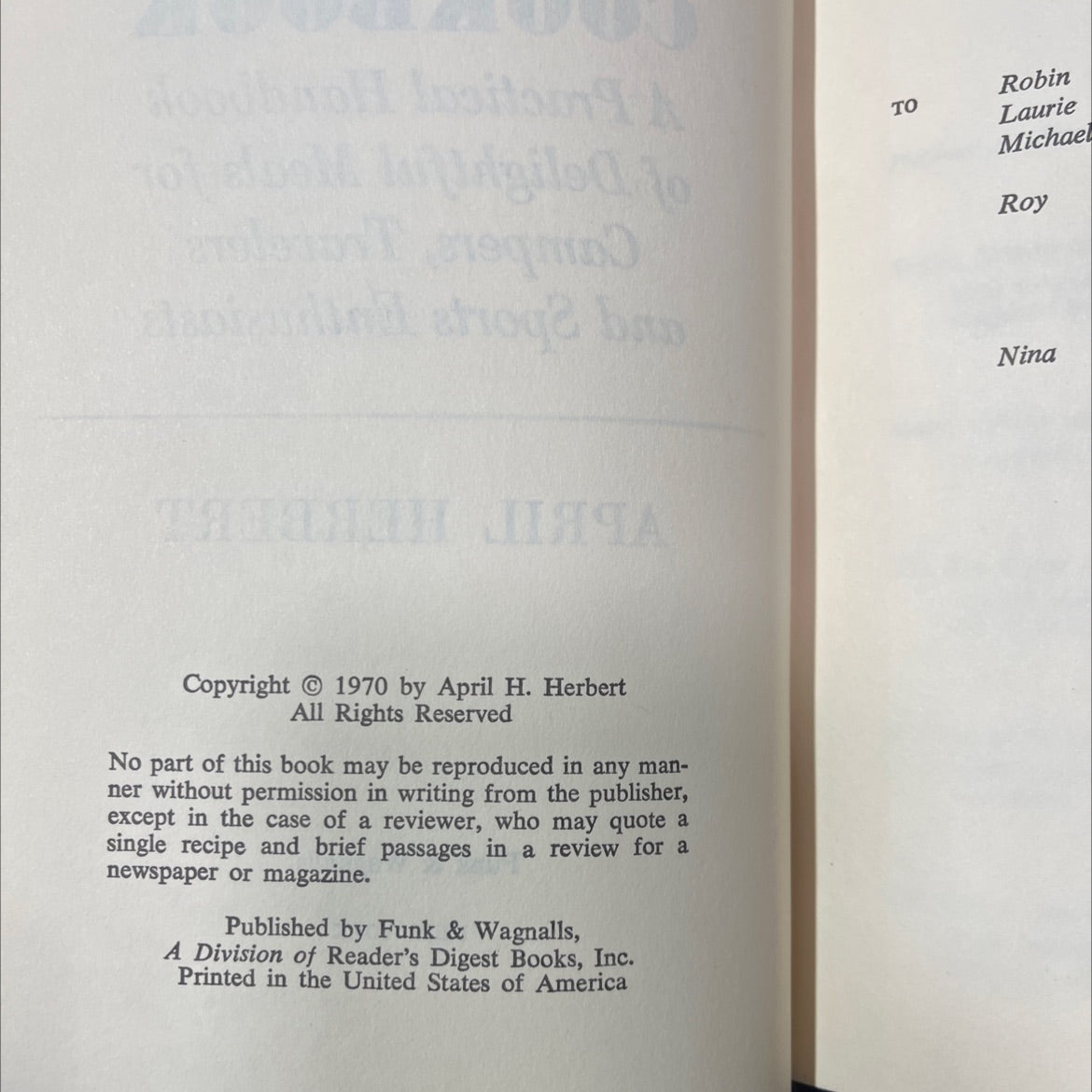 the tailgate cookbook book, by April Herbert, 1970 Hardcover image 3