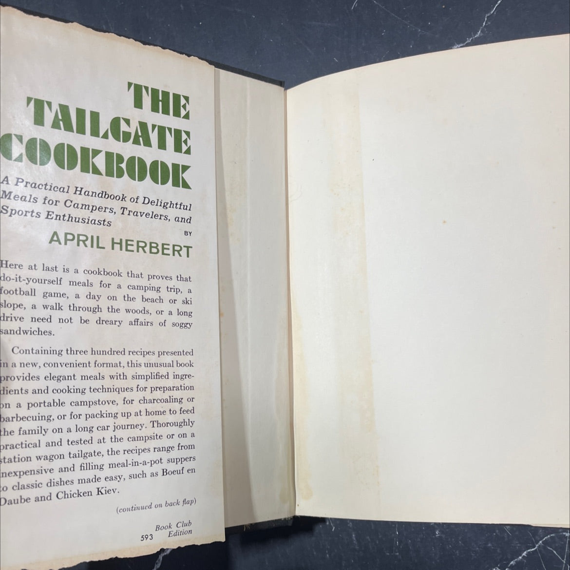 the tailgate cookbook book, by April H. Herbert, 1970 Hardcover image 4