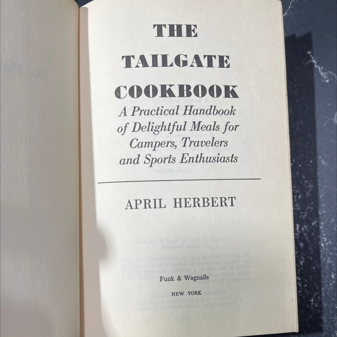 the tailgate cookbook book, by April H. Herbert, 1970 Hardcover image 2