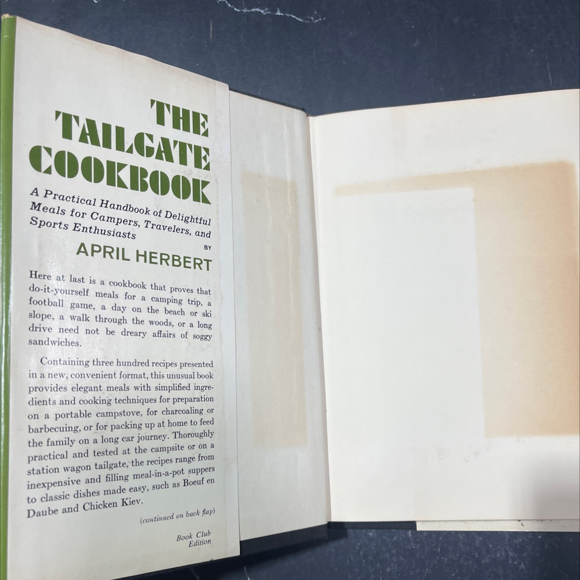 the tailgate cookbook book, by april h. herbert, 1970 Hardcover image 4