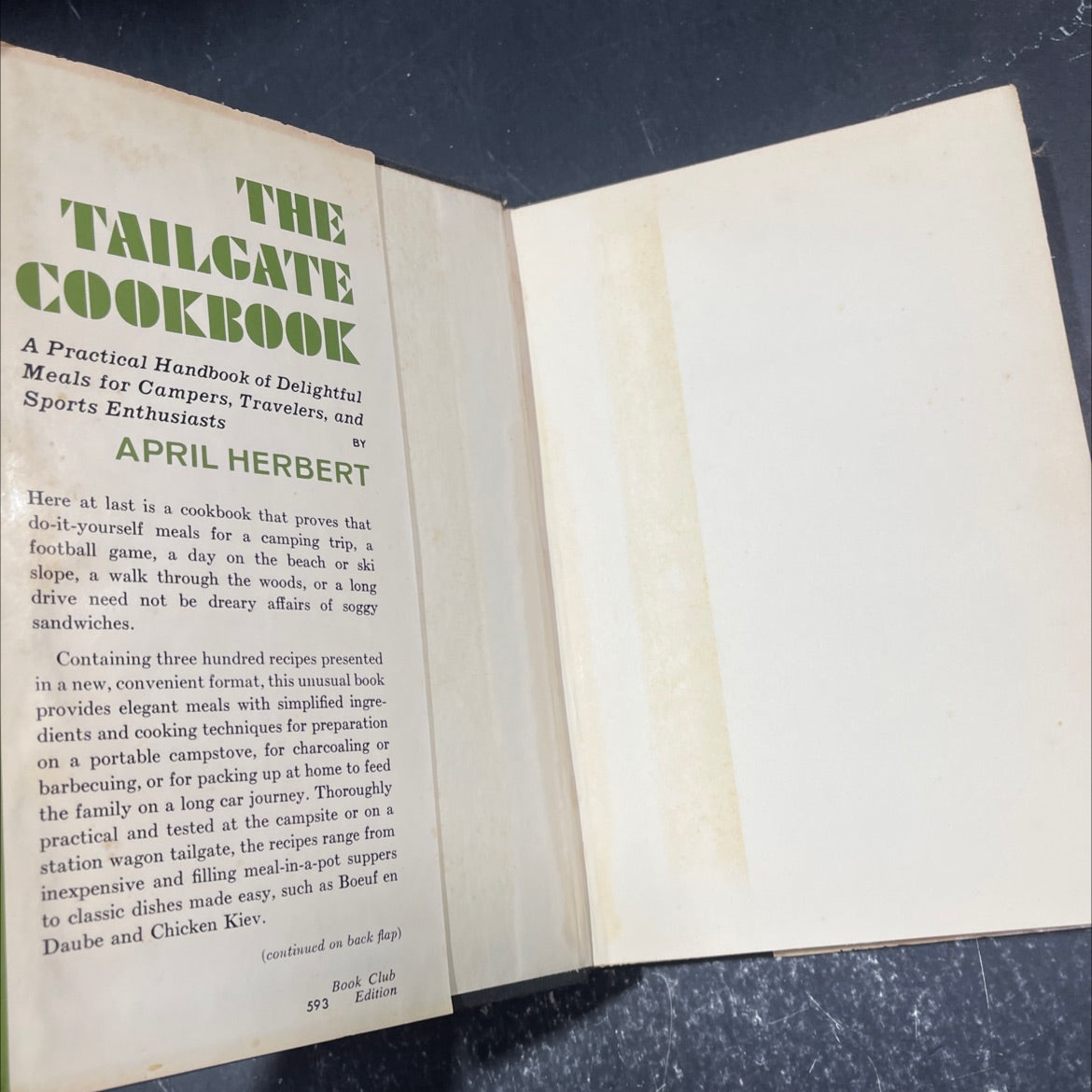 the tailgate cookbook book, by April Herbert, 1970 Hardcover image 4