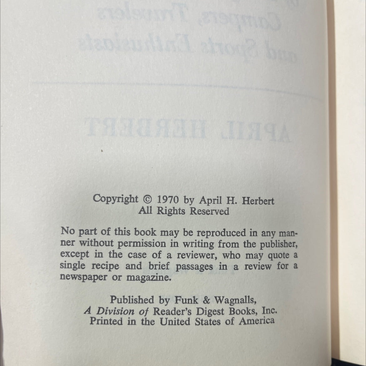 the tailgate cookbook book, by April H. Herbert, 1970 Hardcover image 3