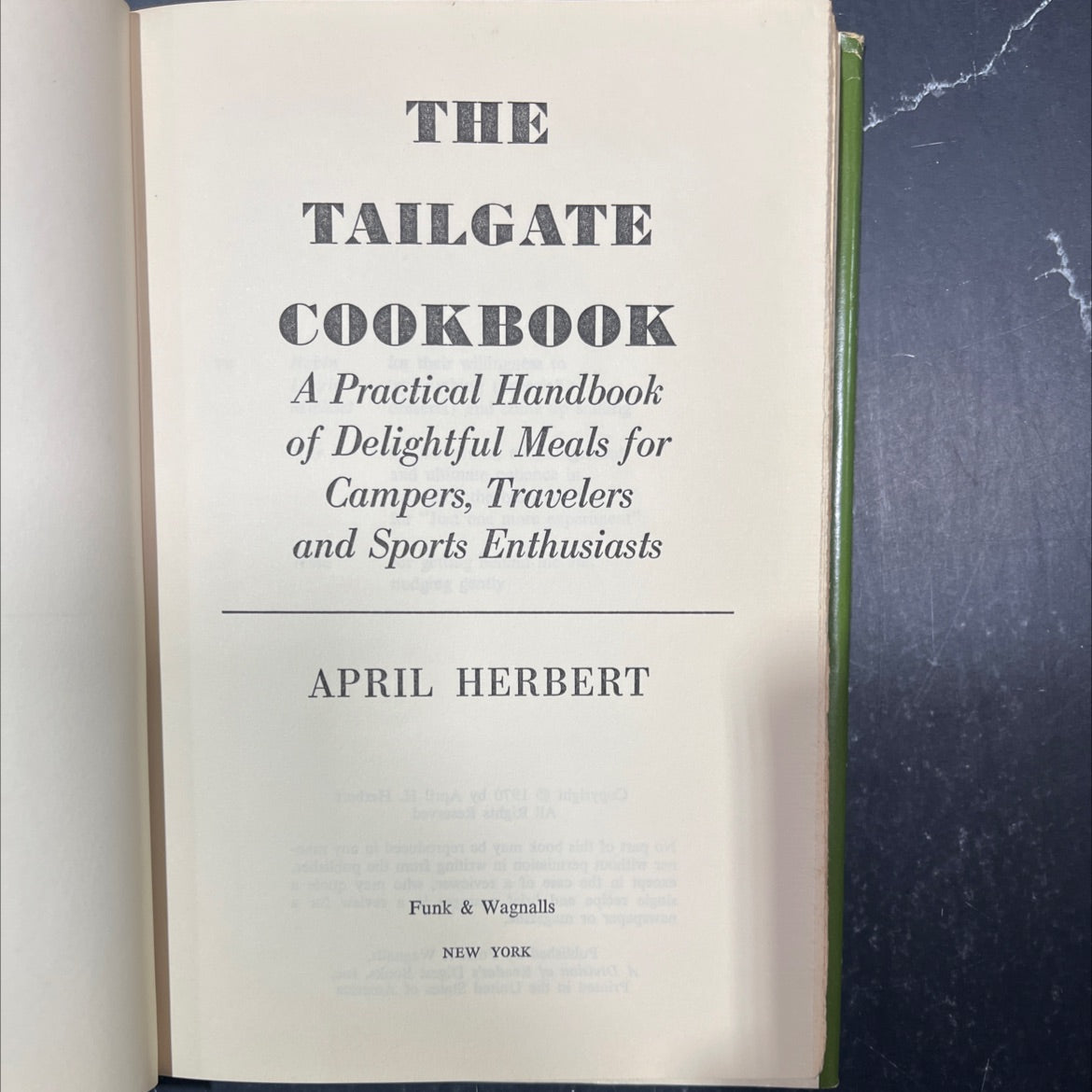 the tailgate cookbook book, by april h. herbert, 1970 Hardcover image 2