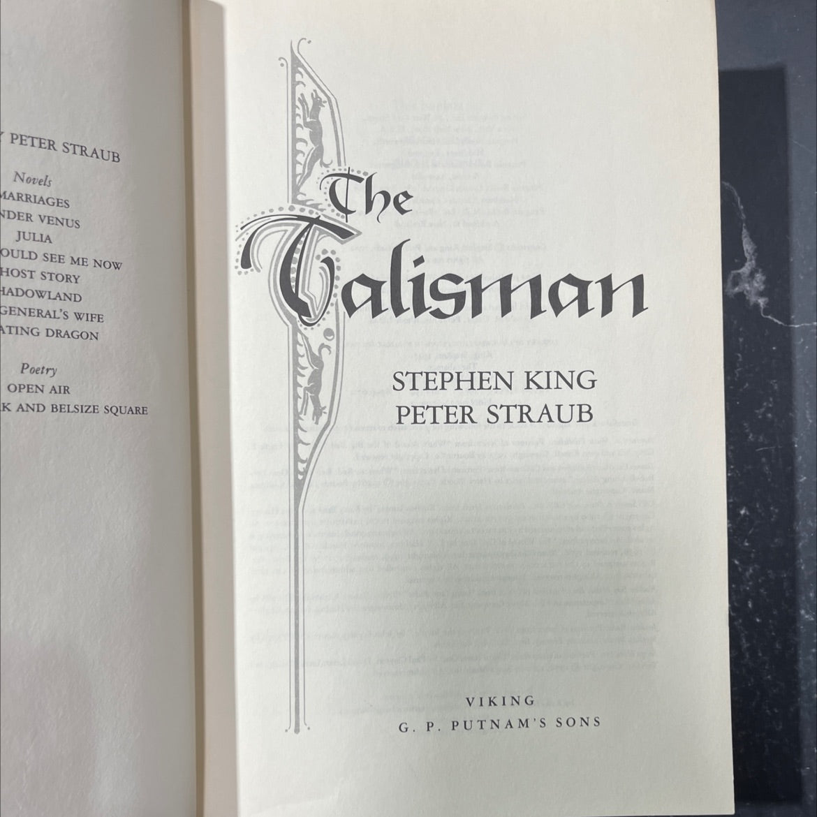 the talisman book, by stephen king, peter straub, 1984 Hardcover image 2